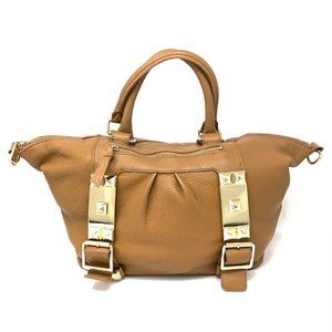 Vince Camuto Womens Leather Purse Tan Gold Studded